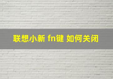 联想小新 fn键 如何关闭